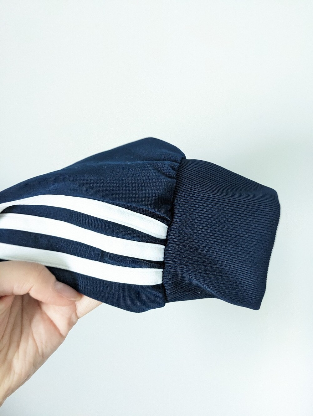 Adidas Women's Navy & White Three-Stripe Track Jacket - Size Small To Medium - Picture 5 of 7